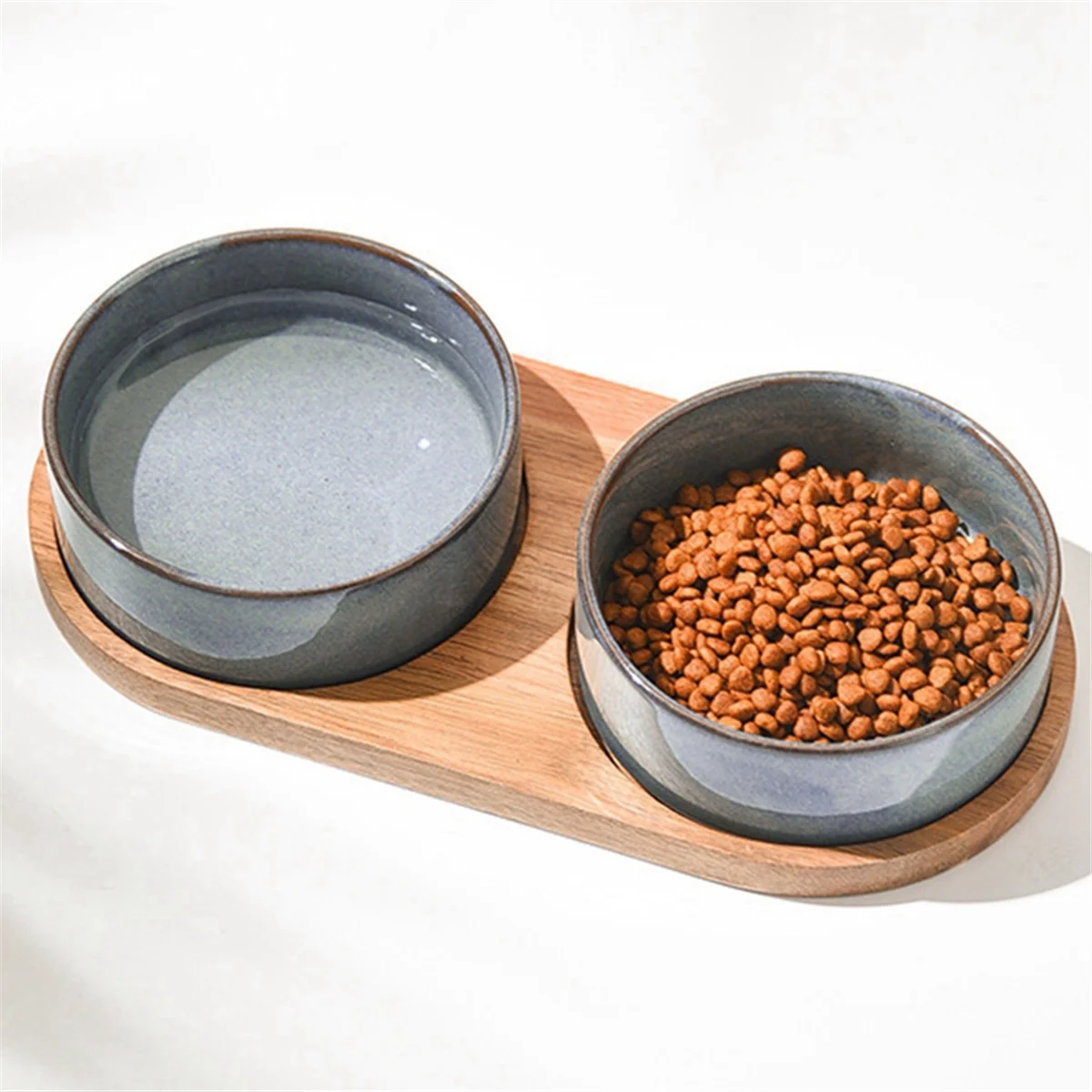 Ceramic Pet Bowl with Neck Protective Collar 