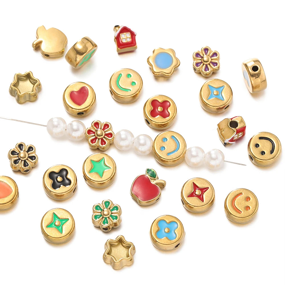 Stainless Steel Various Shape Spacer Charms Beads 